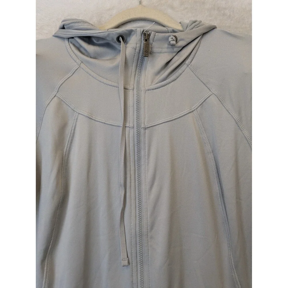 Columbia Full Zip Hoodie Women's Medium‎ Gray Thumbholes Activewear Jacket